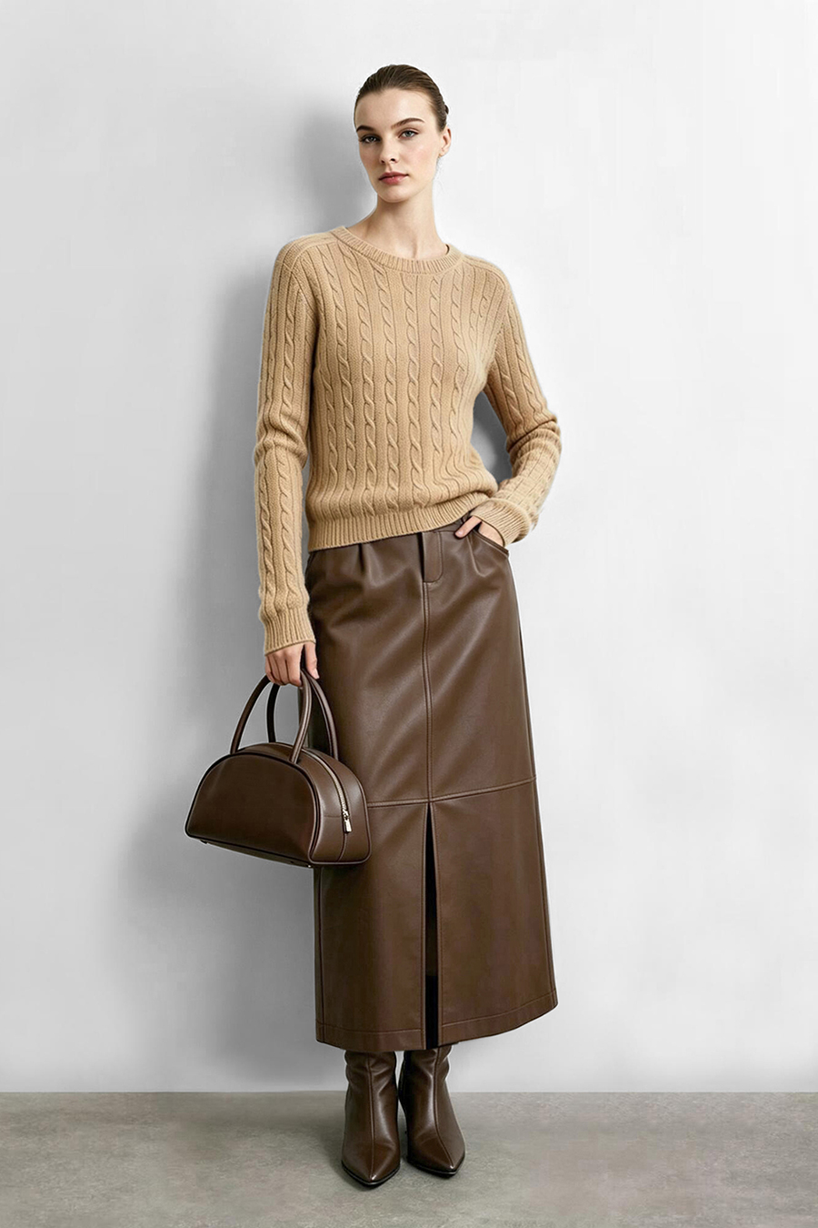 100% Wool Cable Knit Sweater | AMII
