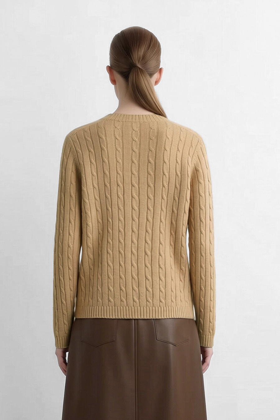 100% Wool Cable Knit Sweater | AMII