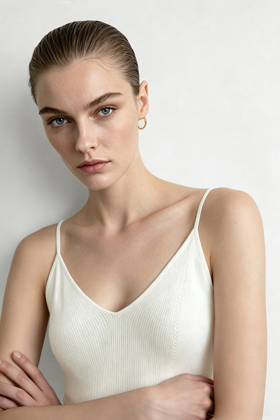 Rib V-Neck Knit Camisole | AMII