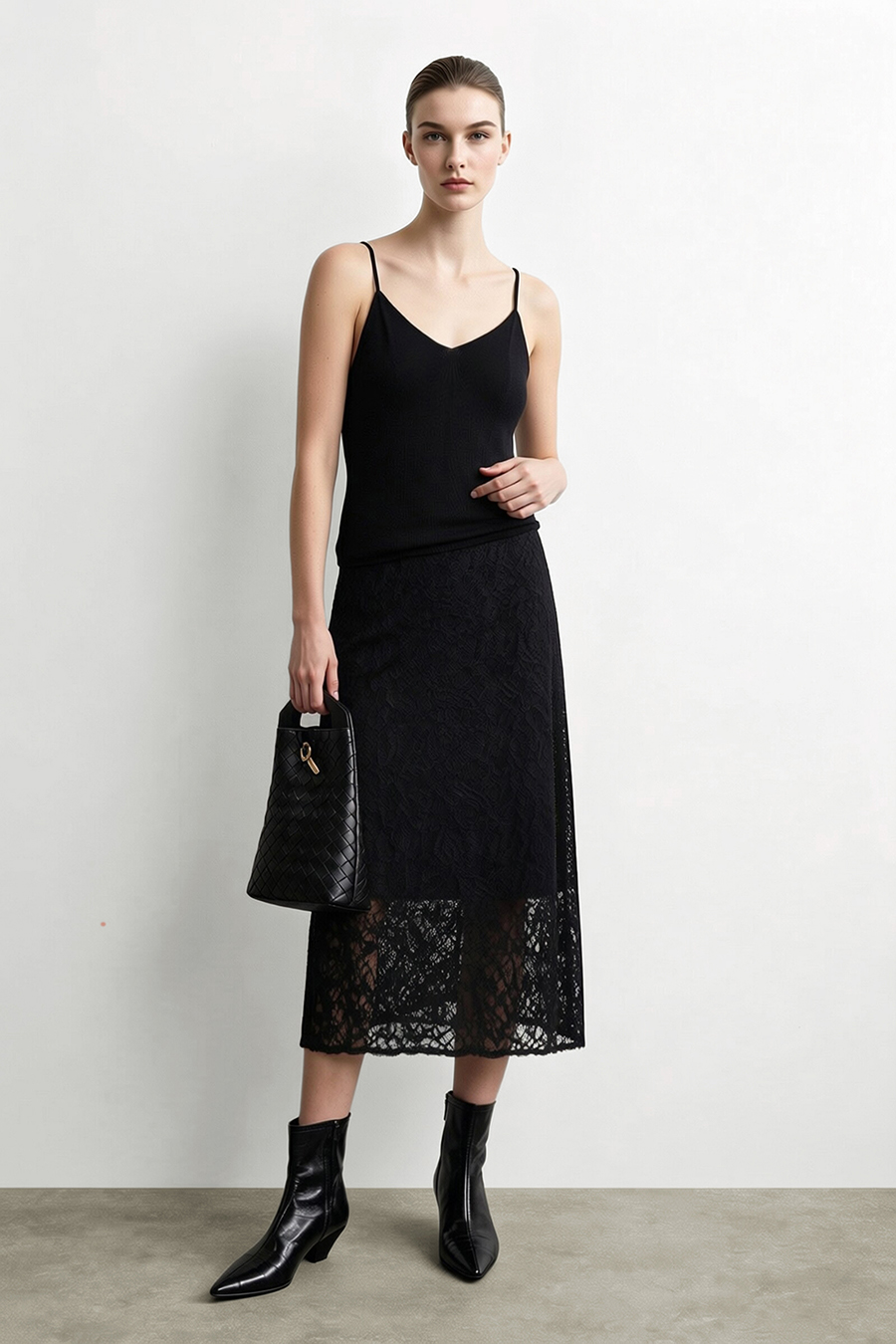 Rib V-Neck Knit Camisole | AMII