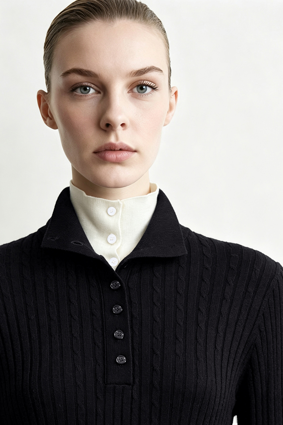 Color‑Block Faux‑Two‑Piece Sweater|AMII