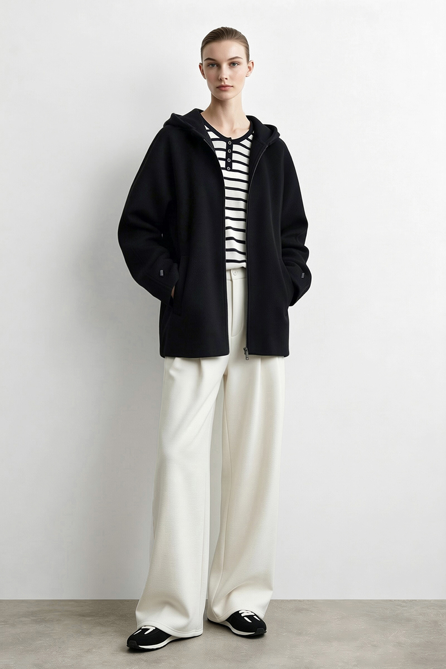 Hooded Two-Way Zip Jacket|AMII