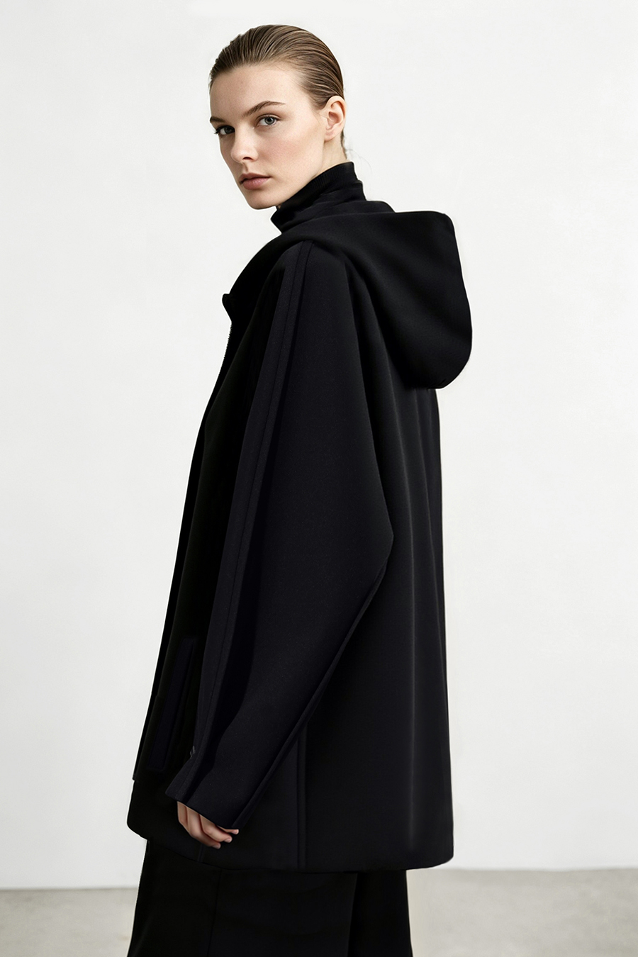 Hooded Two-Way Zip Jacket|AMII