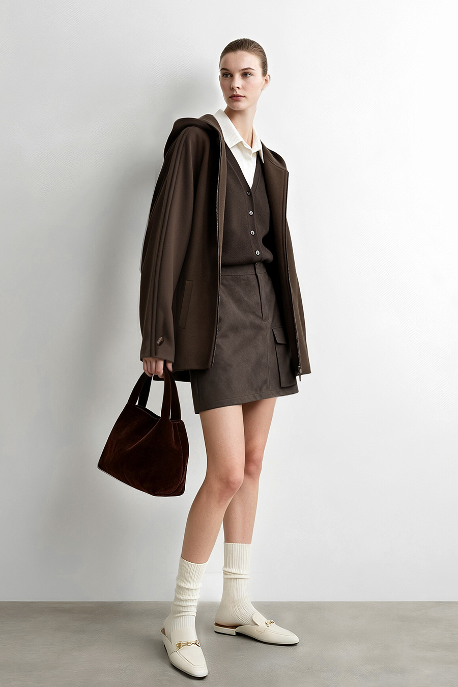 Hooded Two-Way Zip Jacket|AMII