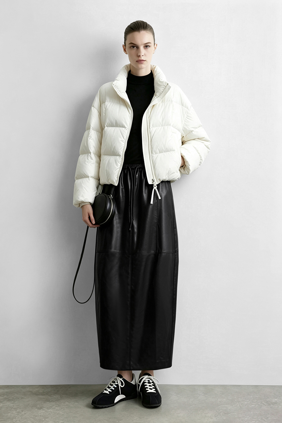 Eco Vegan Leather Skirt|AMII