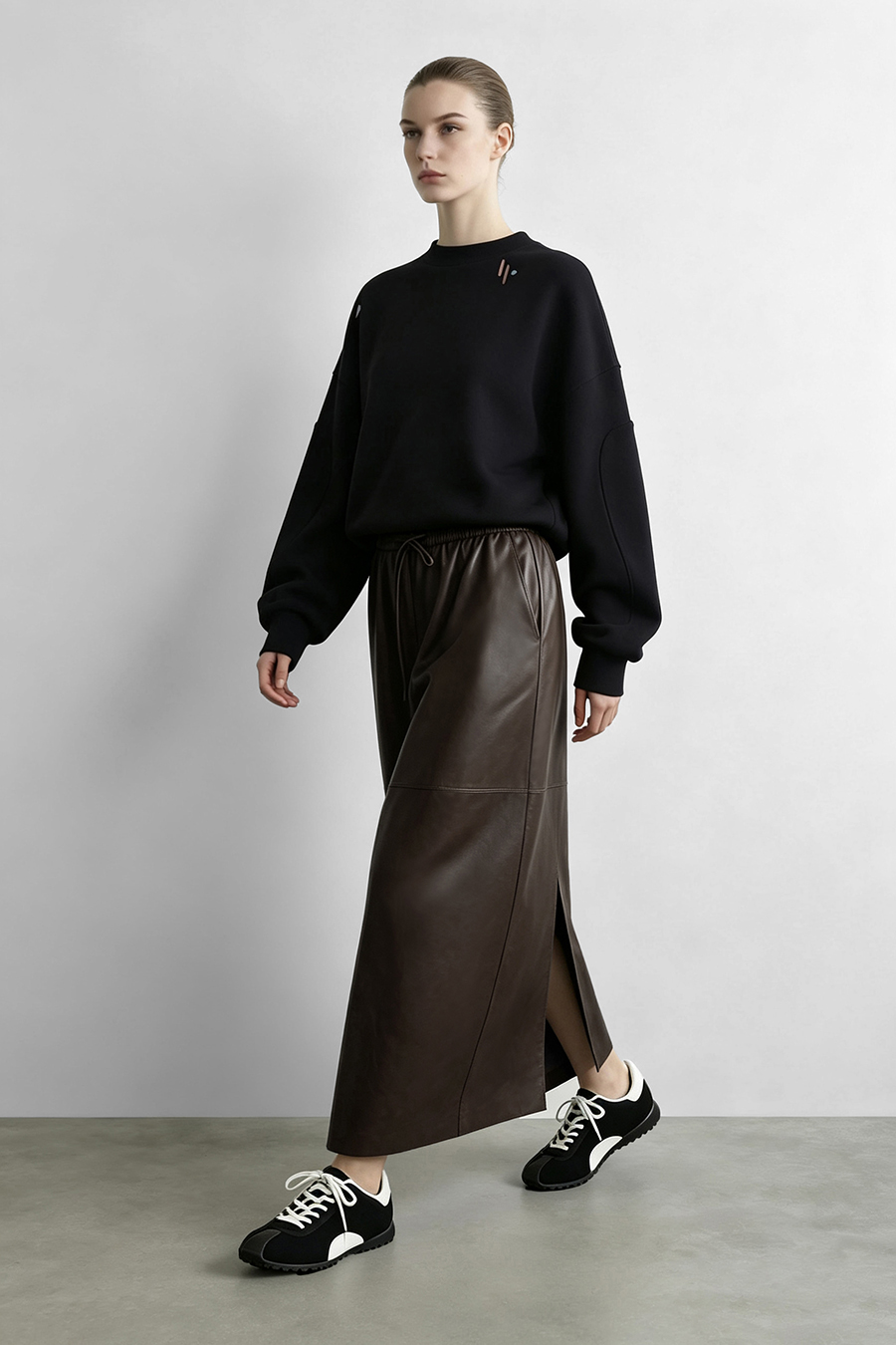 Eco Vegan Leather Skirt|AMII