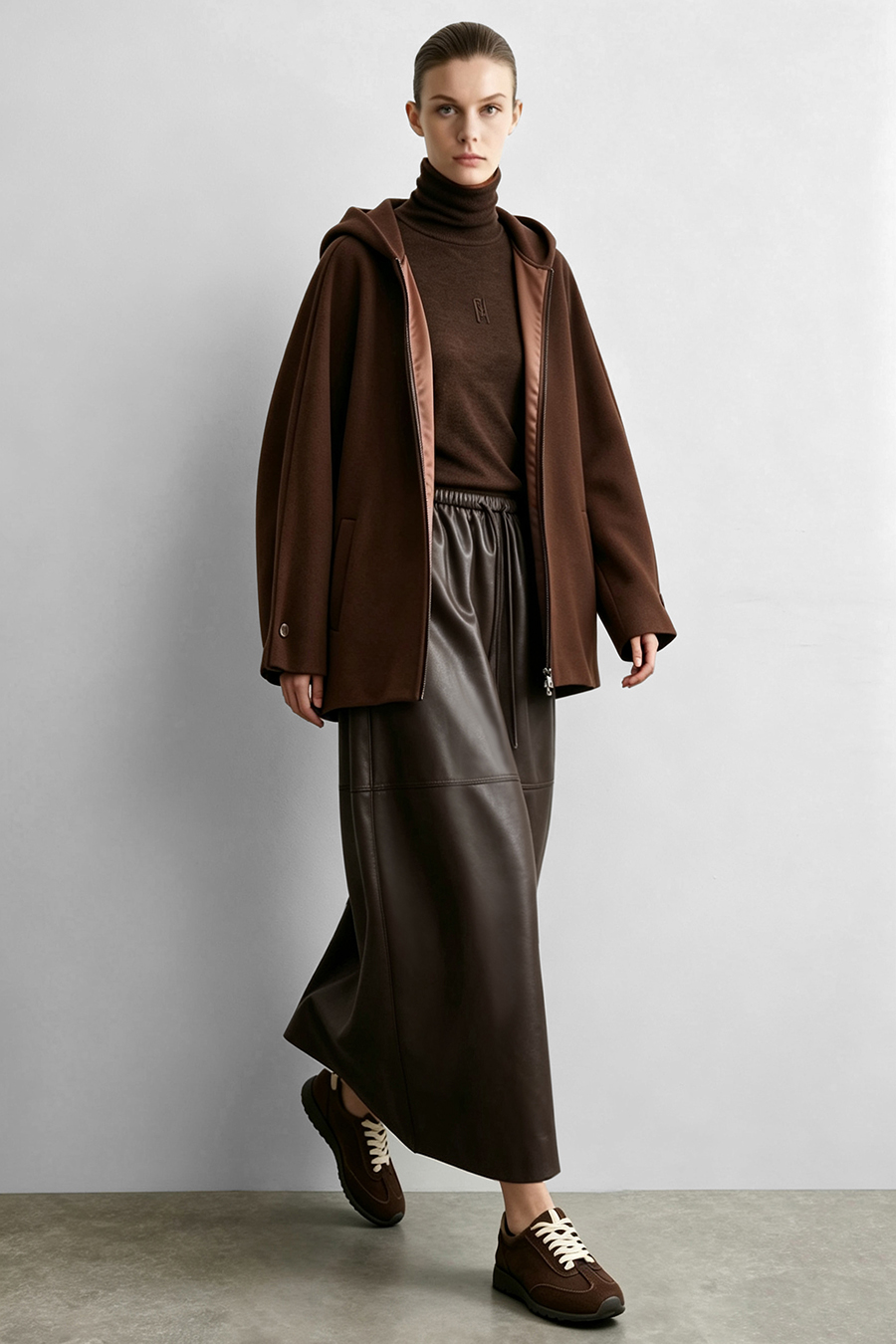 Eco Vegan Leather Skirt|AMII