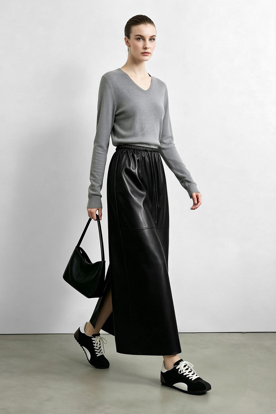 Eco Vegan Leather Skirt|AMII