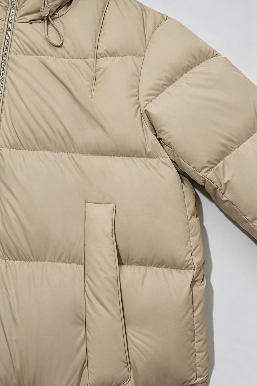 Hooded Cocoon Down Jacket|AMII