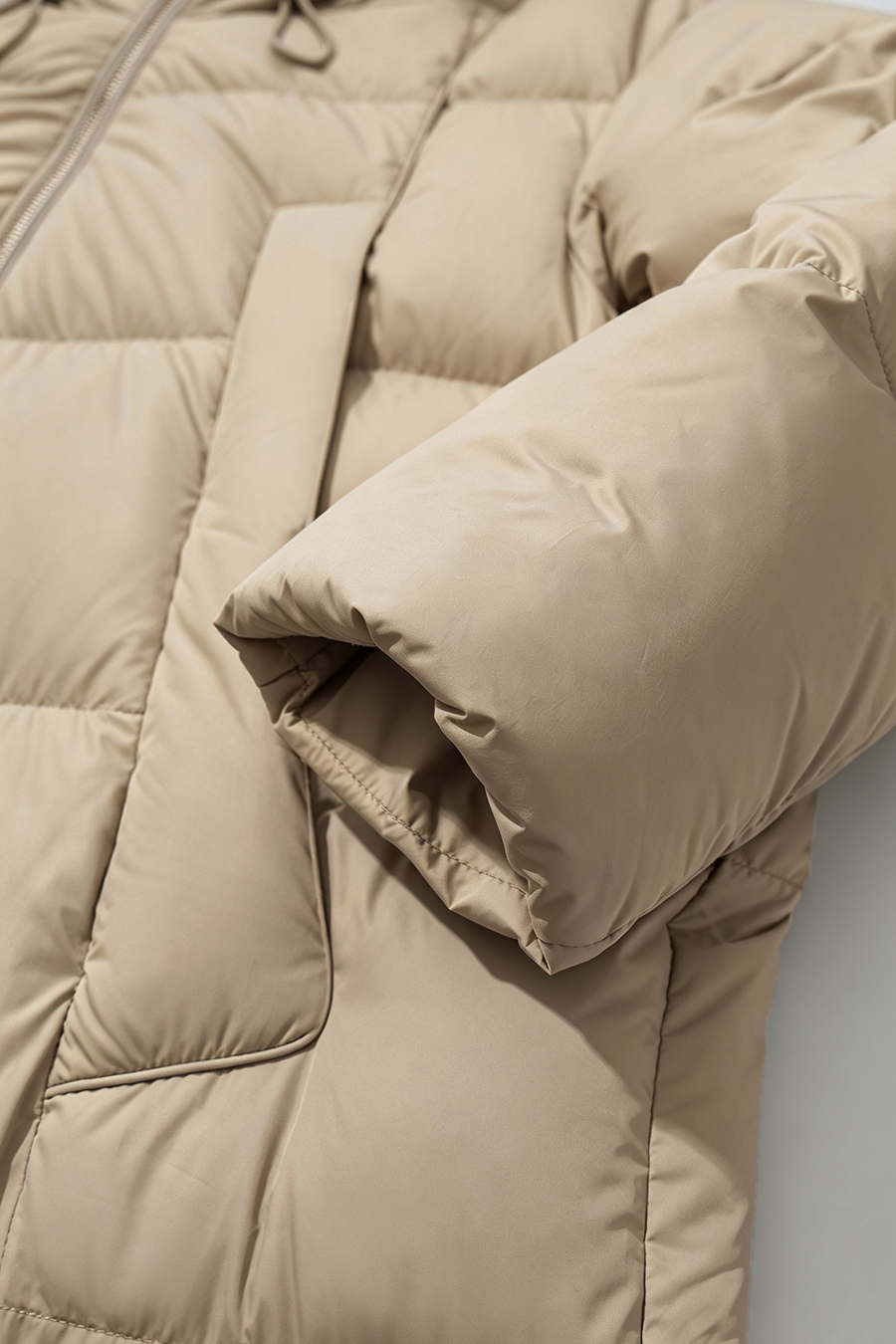 Hooded Cocoon Down Jacket|AMII