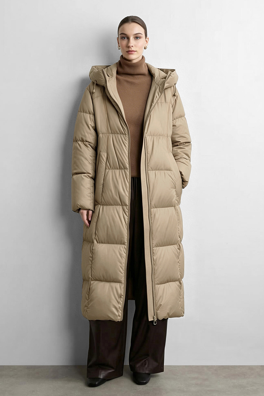 Hooded Cocoon Down Jacket|AMII
