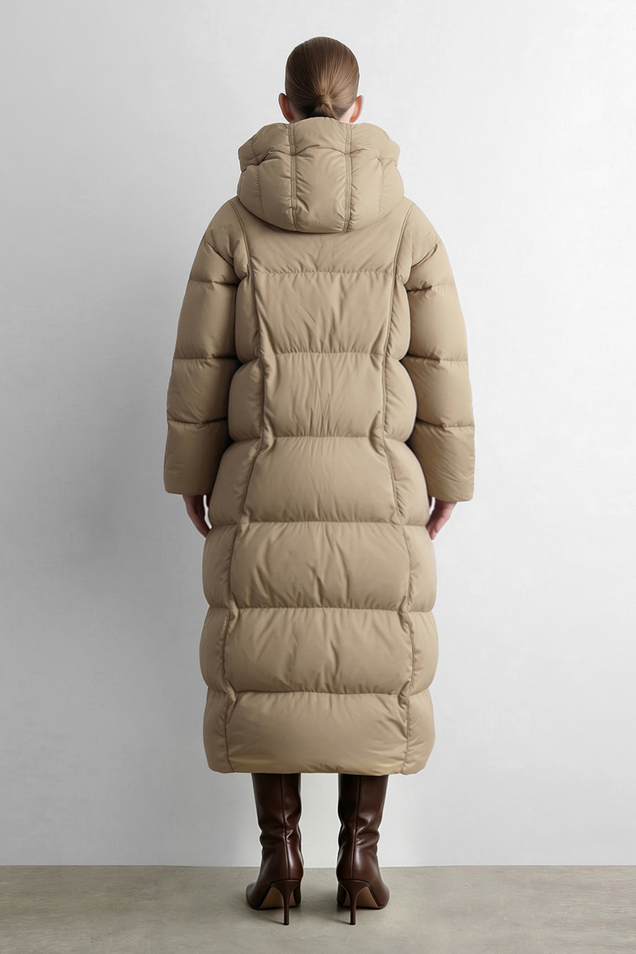 Hooded Cocoon Down Jacket|AMII
