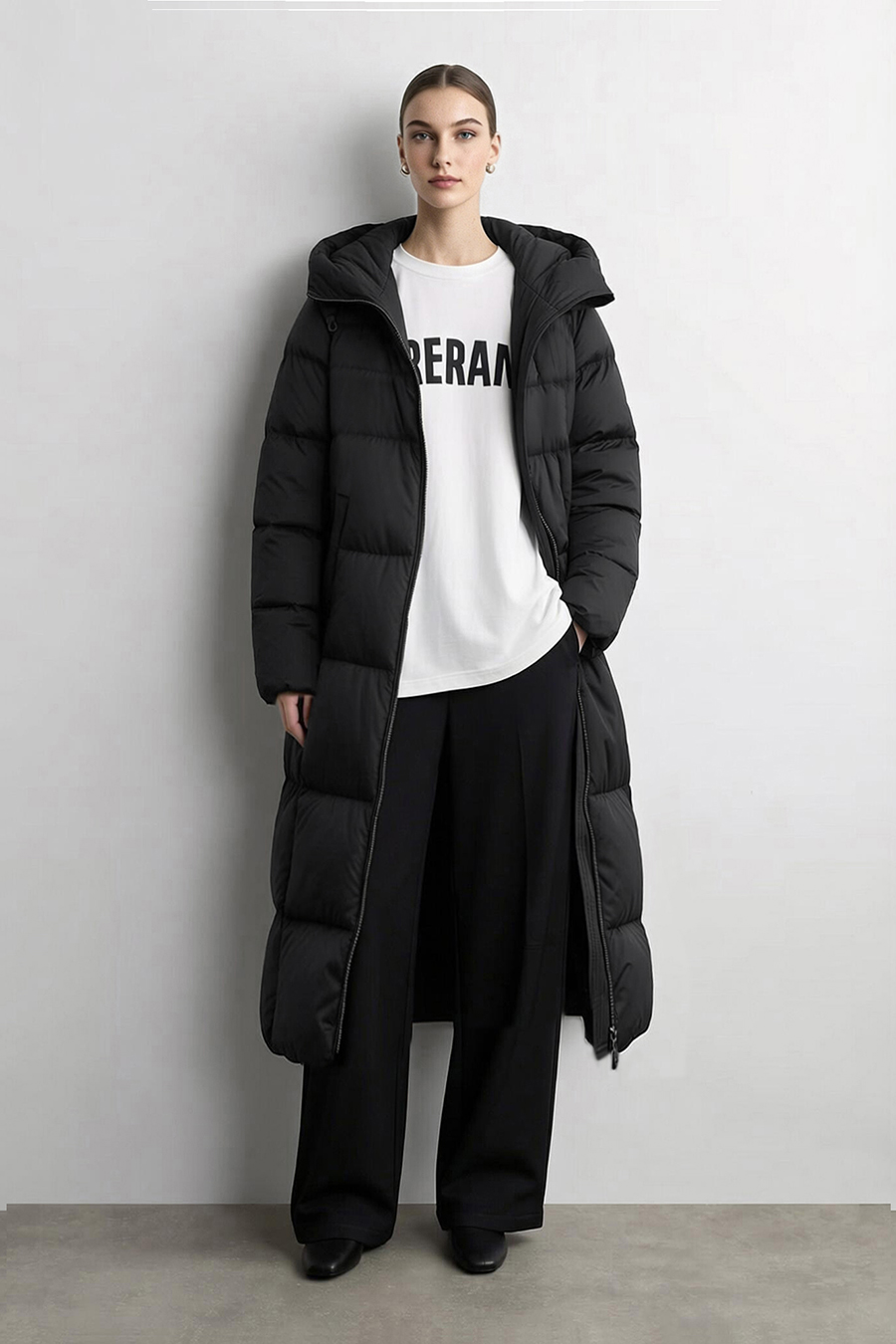 Hooded Cocoon Down Jacket|AMII