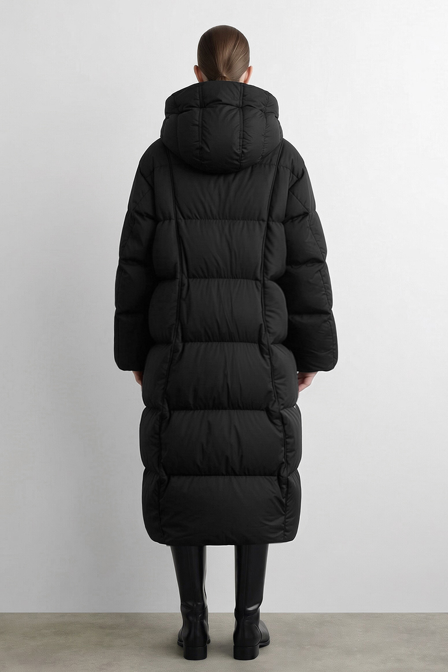 Hooded Cocoon Down Jacket|AMII
