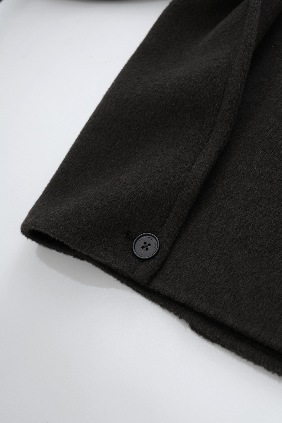 Leather Collar Full Wool Double-Faced Coat|AMII