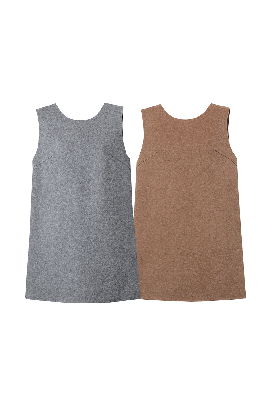 Crew Neck Double-Faced Wool Dress|AMII