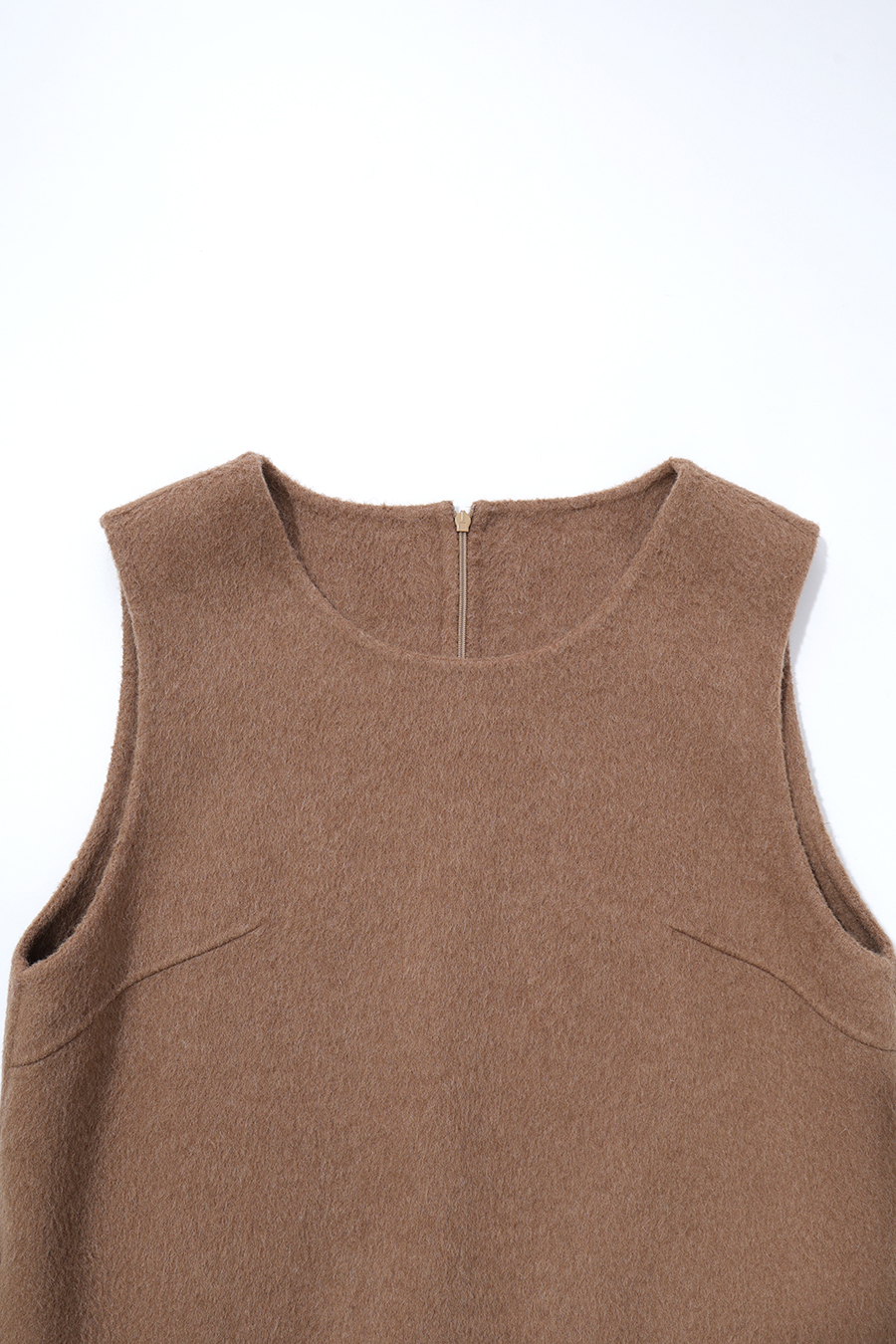 Crew Neck Double-Faced Wool Dress|AMII