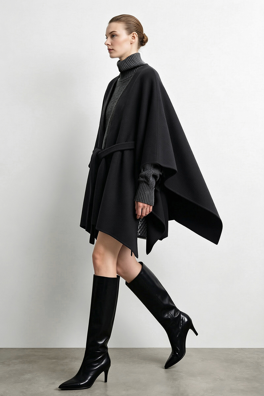 V-Neck All-Wool Double-Faced Coat|AMII