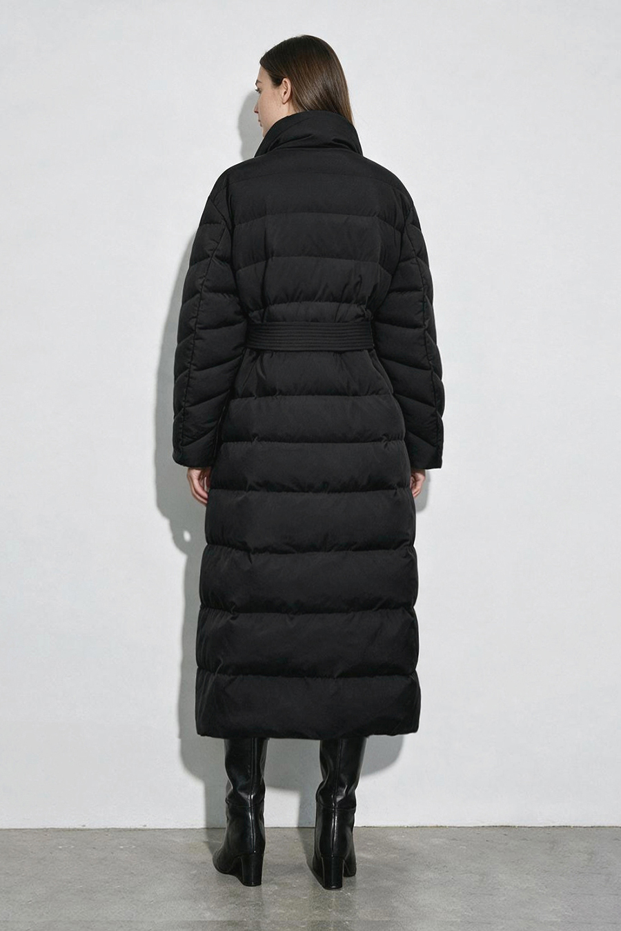 Belted Down Jacket with Magnetic Closures|AMII