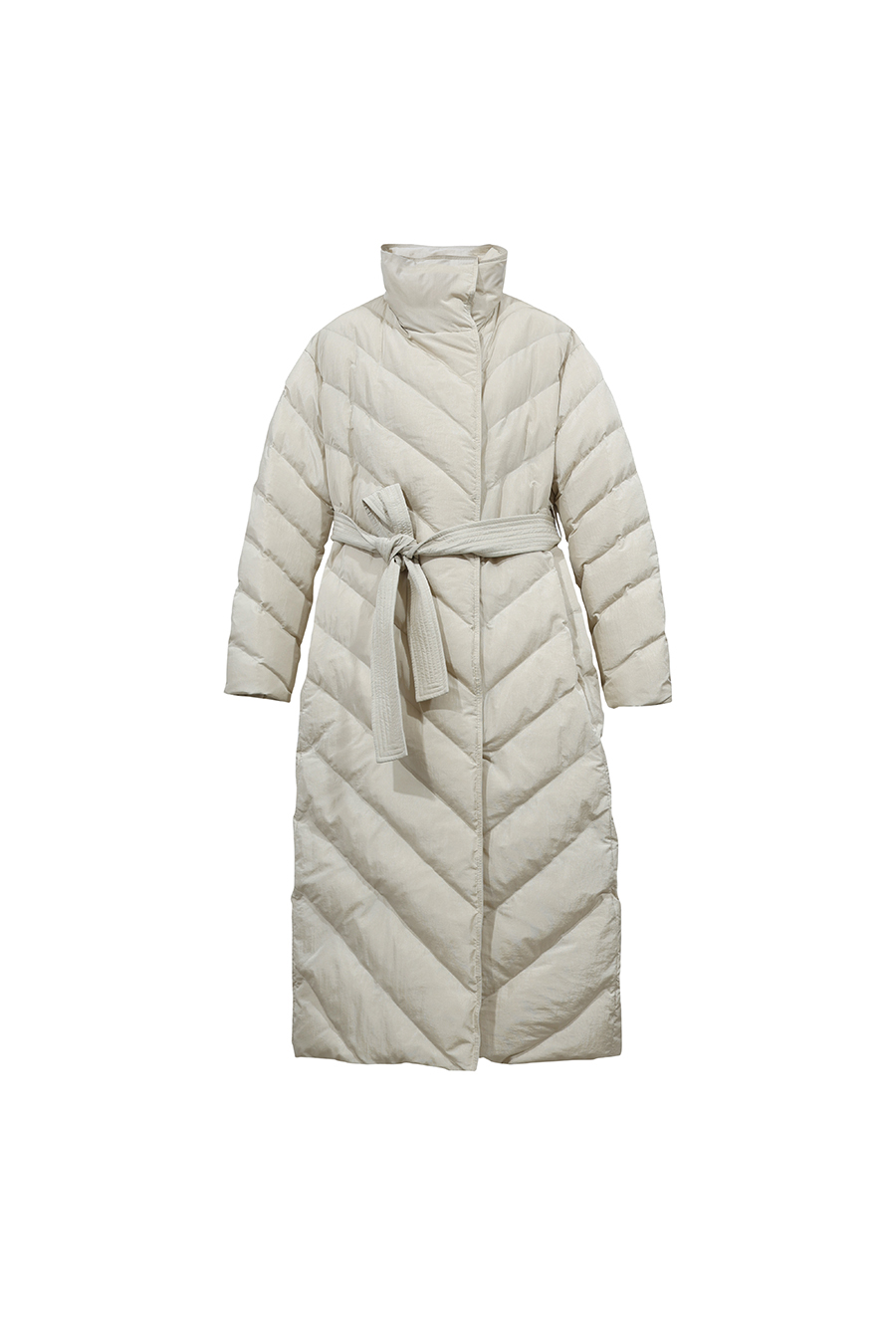 Belted Down Jacket with Magnetic Closures|AMII