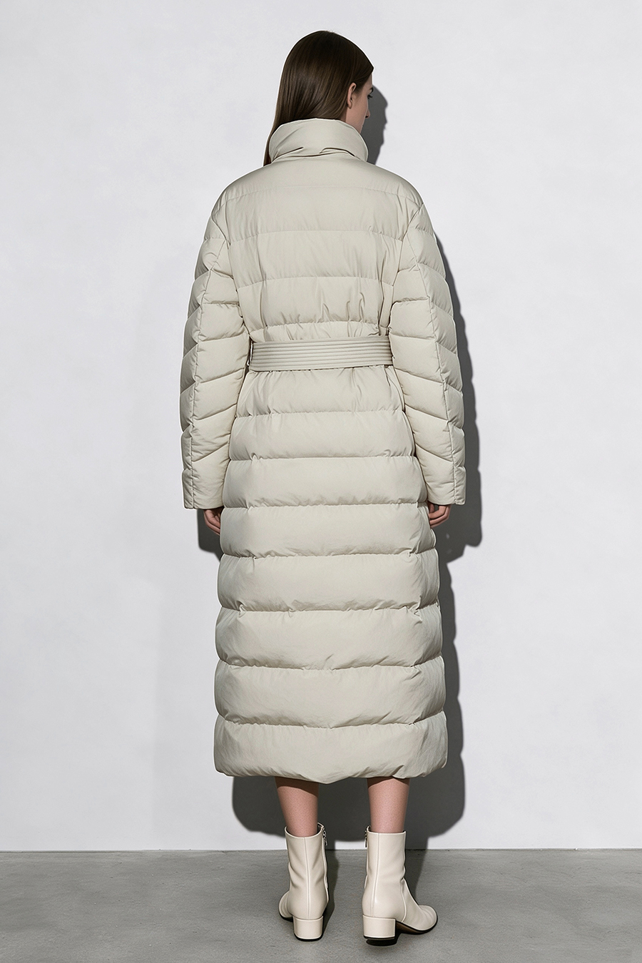 Belted Down Jacket with Magnetic Closures|AMII