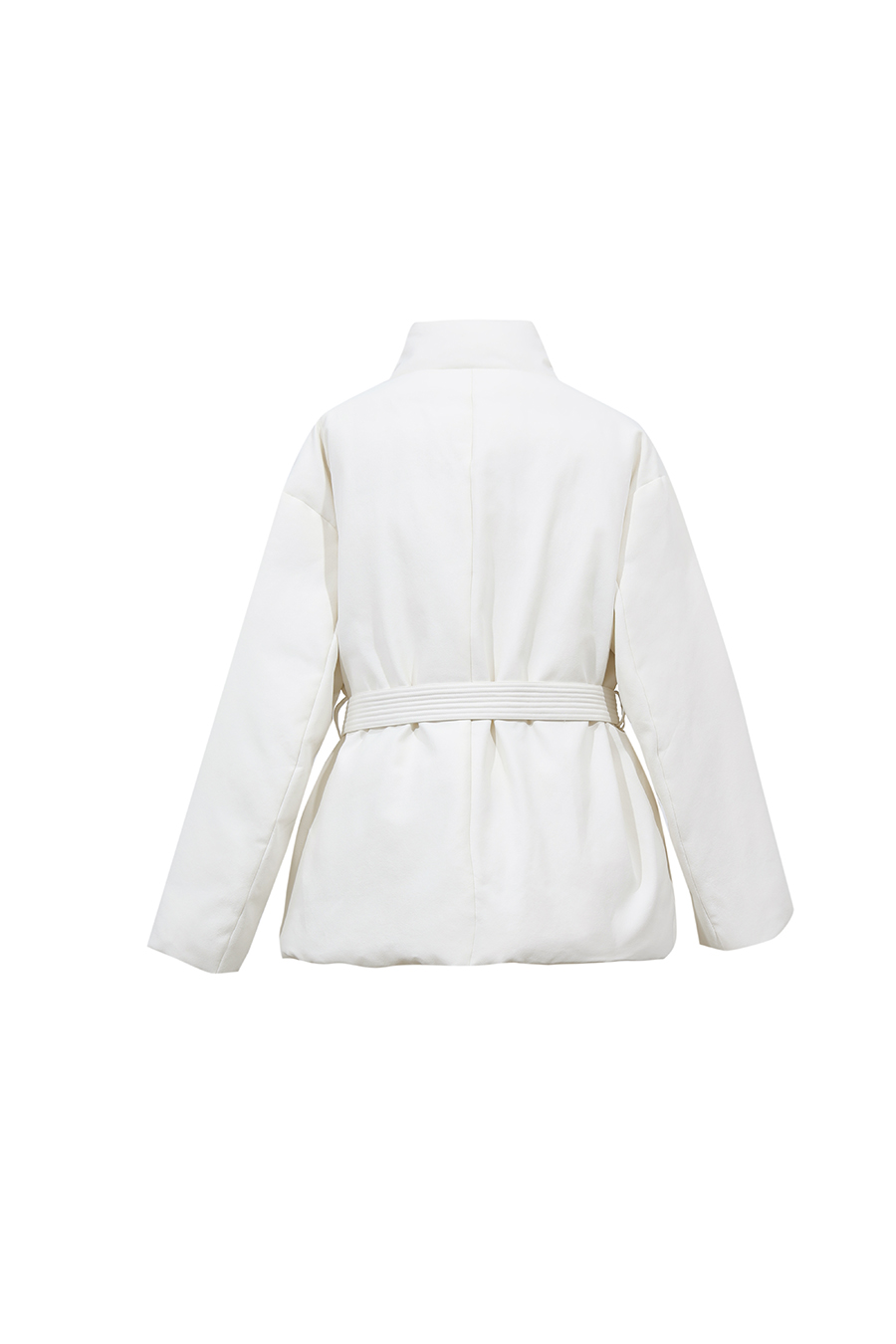 Belted Down Jacket with Buckle Closure|AMII