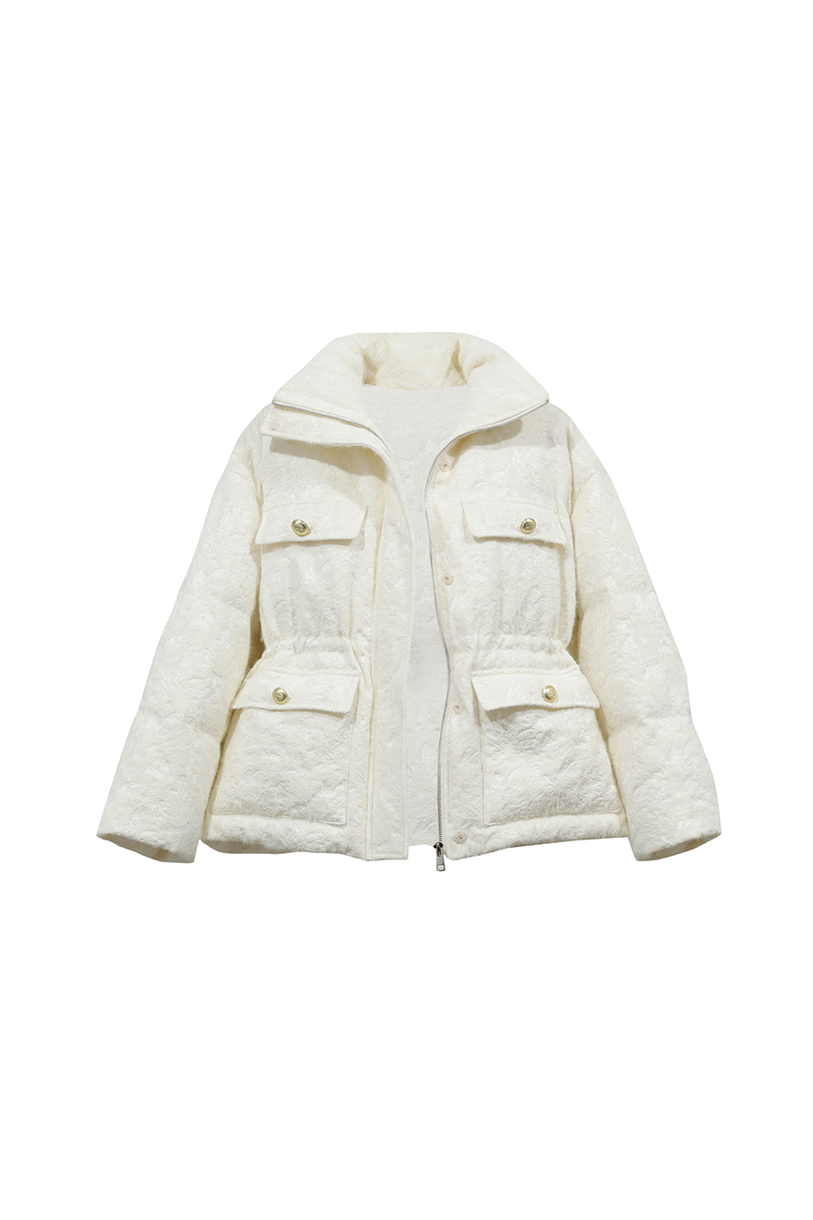 Stand Collar Jacquard Down Jacket|AMII
