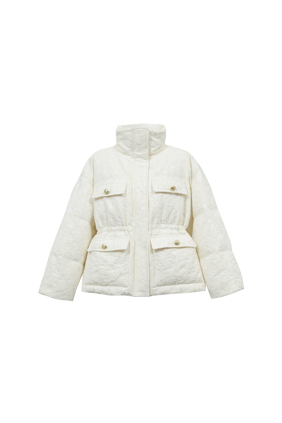 Stand Collar Jacquard Down Jacket|AMII