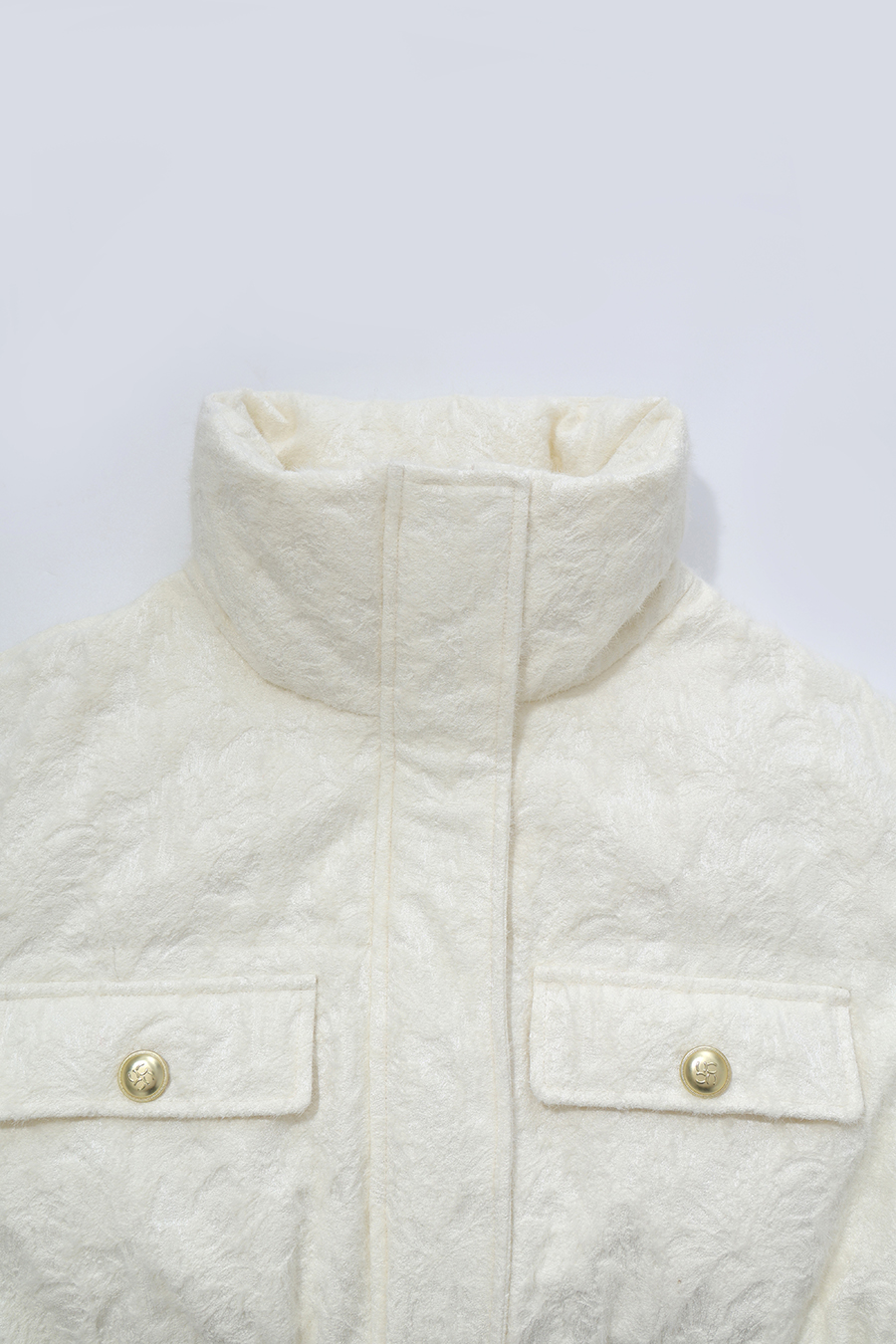Stand Collar Jacquard Down Jacket|AMII