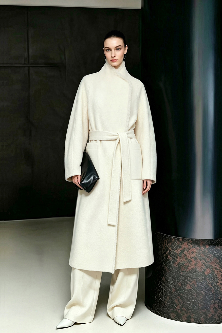 Yak Down & Wool Double-Faced Fabric|AMII