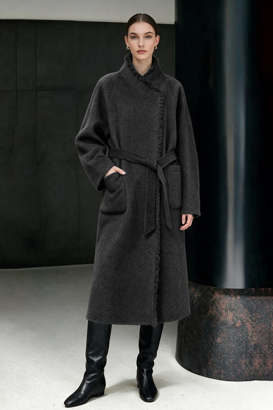 Yak Down & Wool Double-Faced Fabric|AMII