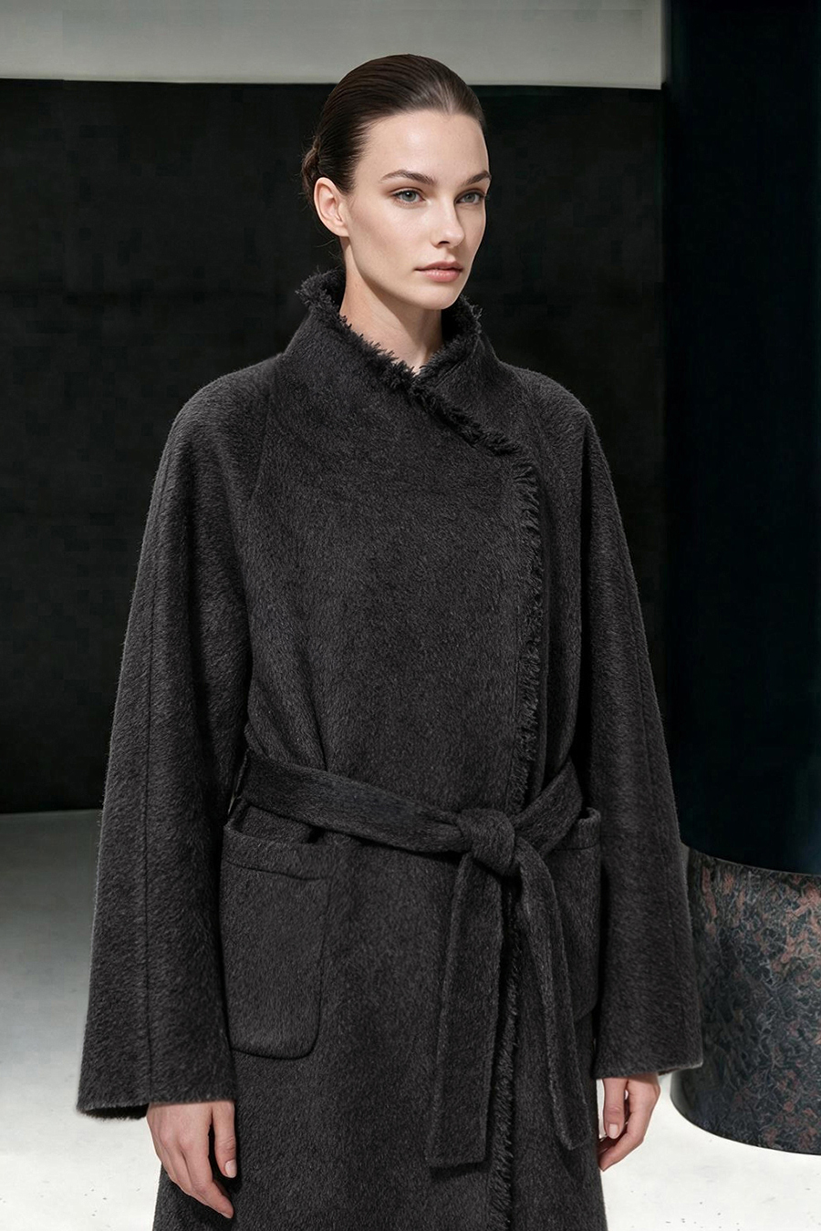 Yak Down & Wool Double-Faced Fabric|AMII