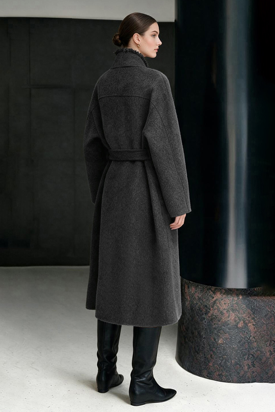 Yak Down & Wool Double-Faced Fabric|AMII