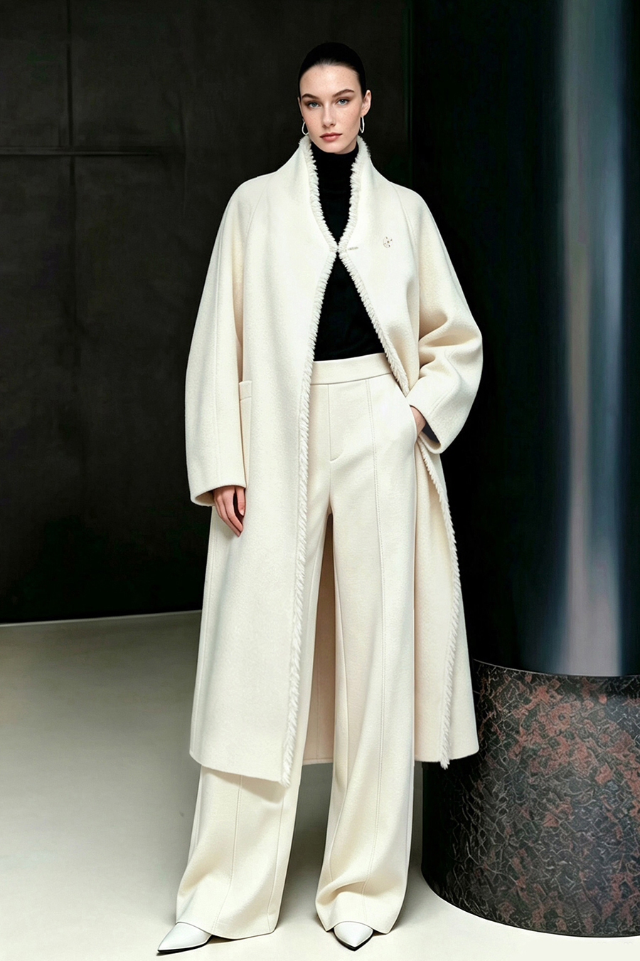 Yak Down & Wool Double-Faced Fabric|AMII