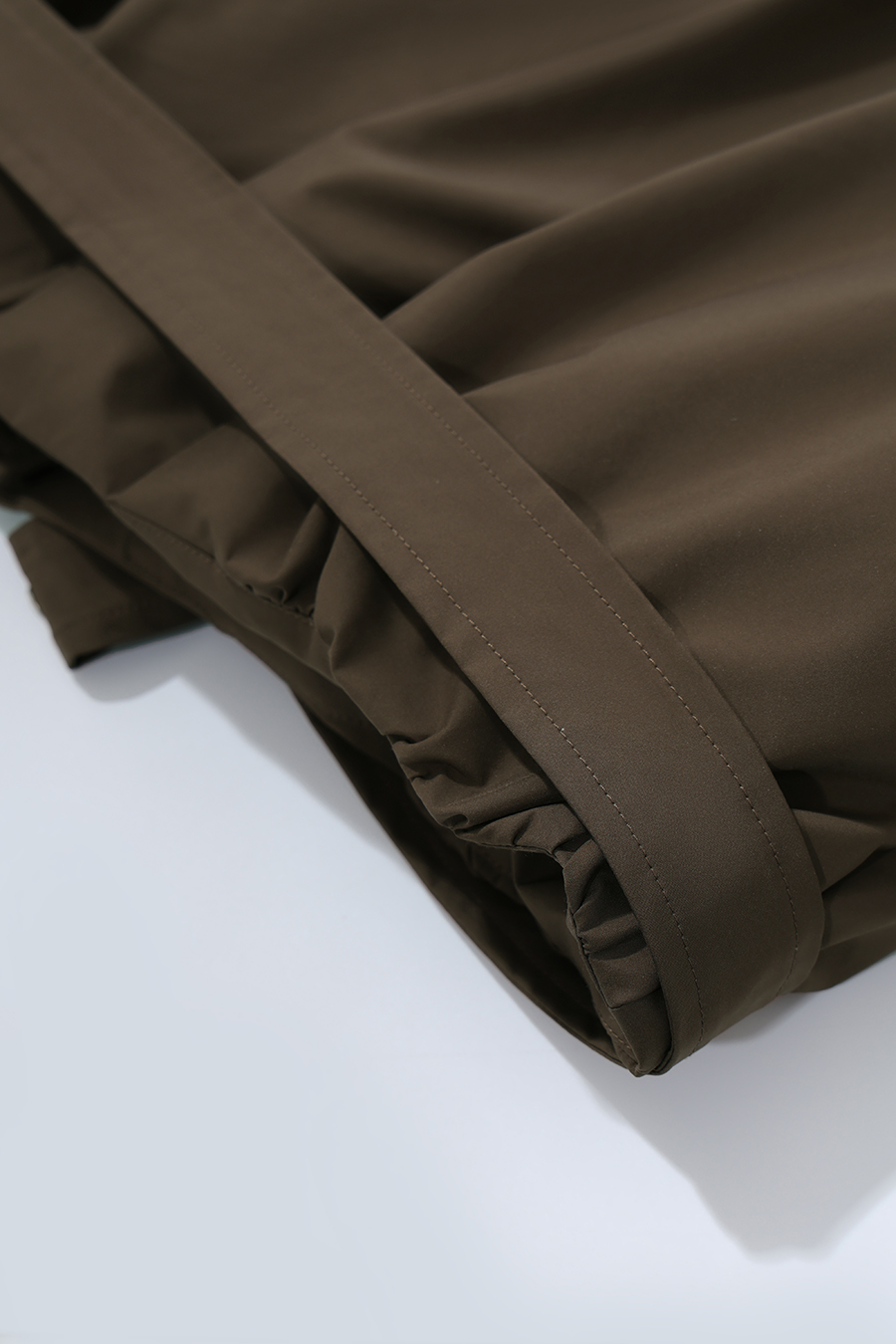 Wool Collar Belted Down Jacket|AMII