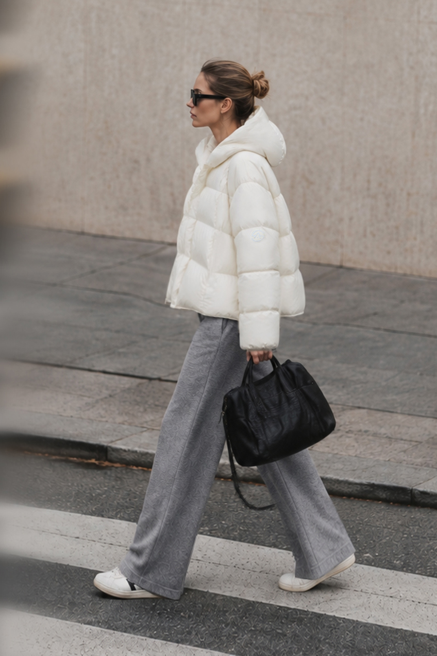 Hooded Down Jacket with Magnetic Closures|AMII
