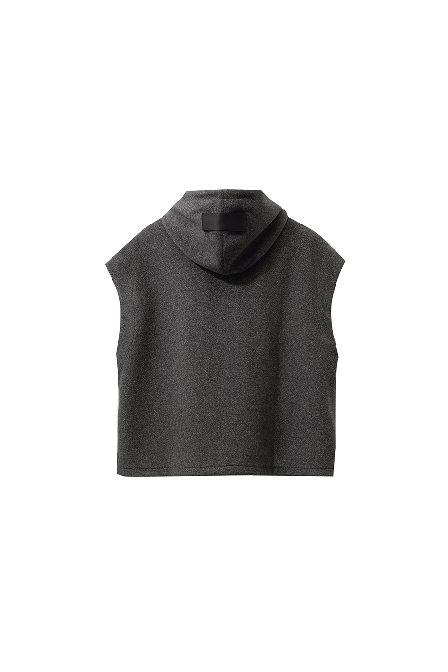 Hooded Single-Faced Wool Vest|AMII