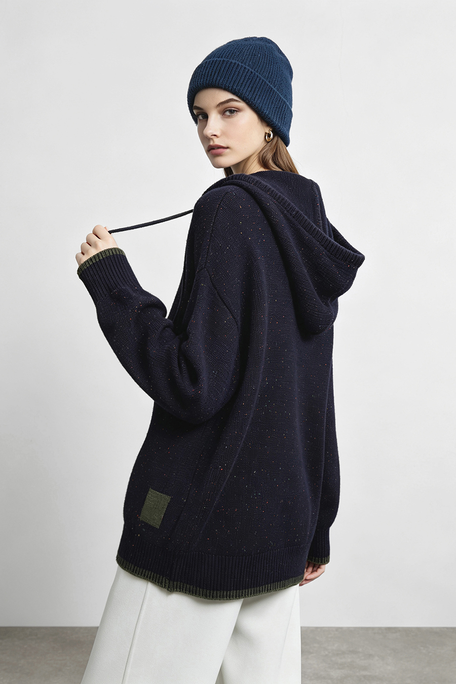 Confetti Yarn Hooded Sweater|AMII