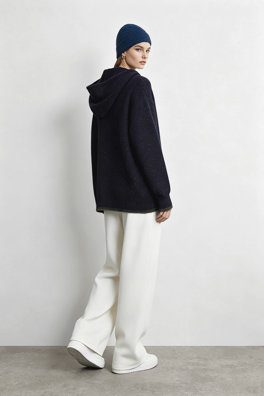 Confetti Yarn Hooded Sweater|AMII