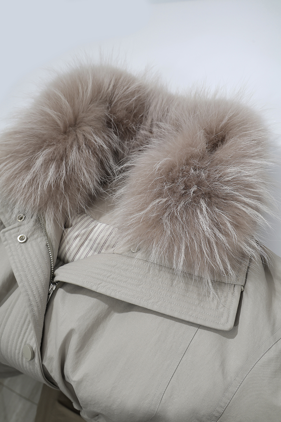 Raccoon Fur Collar Down Jacket|AMII