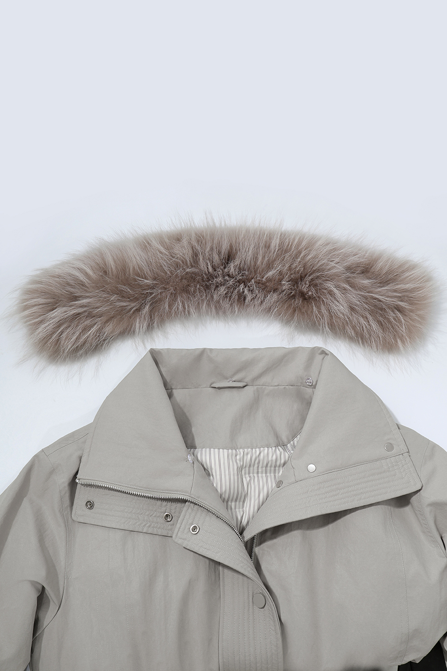 Raccoon Fur Collar Down Jacket|AMII