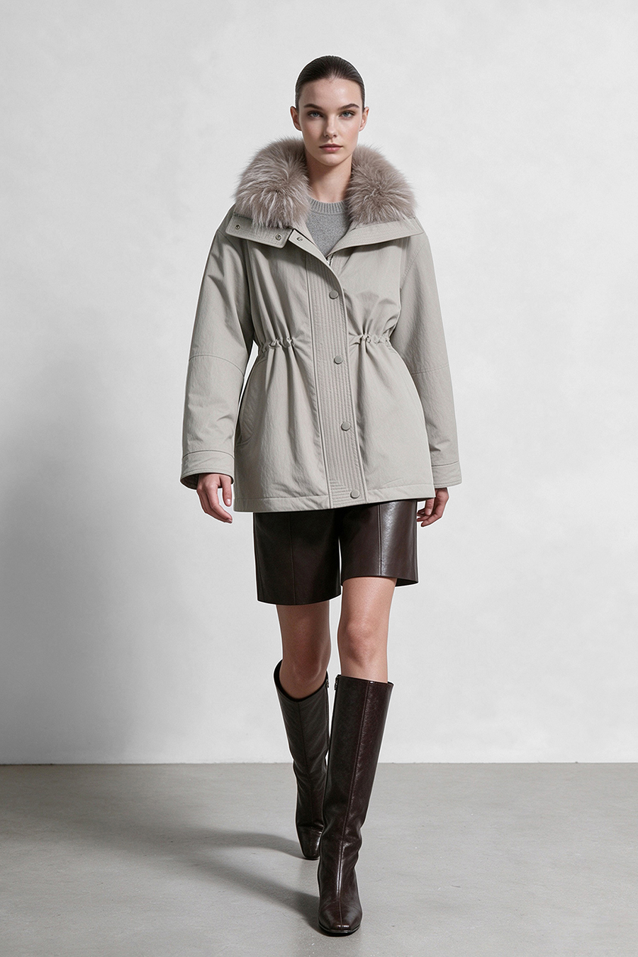 Raccoon Fur Collar Down Jacket|AMII