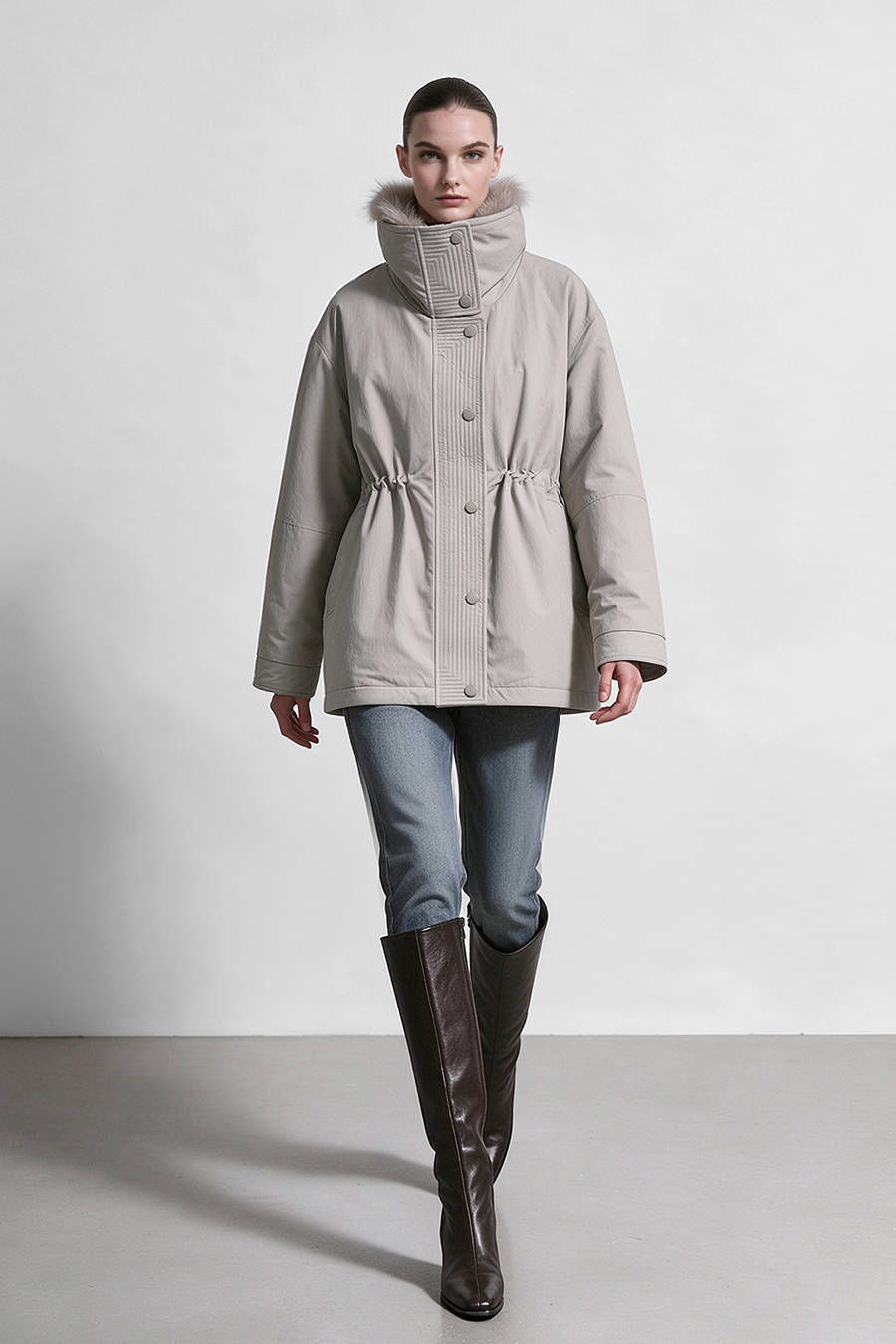 Raccoon Fur Collar Down Jacket|AMII