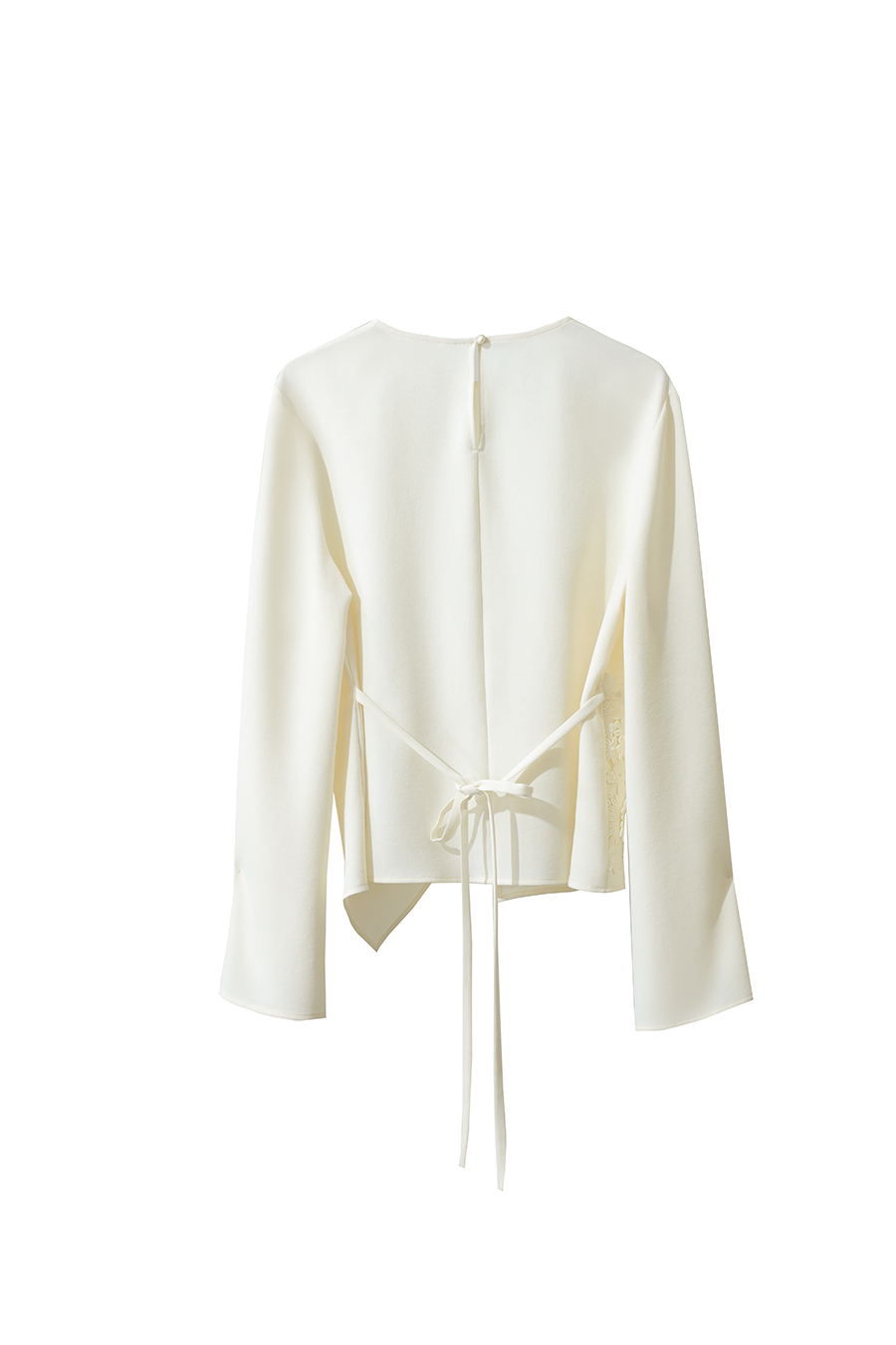 Crew Neck Lace Patchwork Chiffon Blouse|AMII-AMII.com