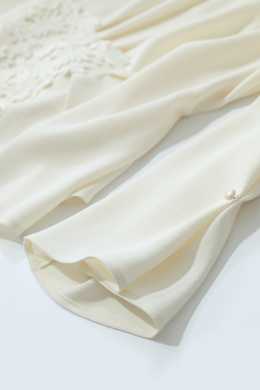 Crew Neck Lace Patchwork Chiffon Blouse|AMII-AMII.com