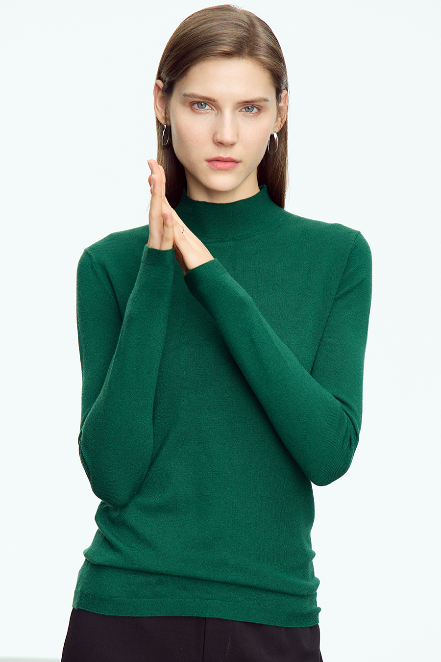 Mock Neck Slim Sweater|AMII-AMII.com
