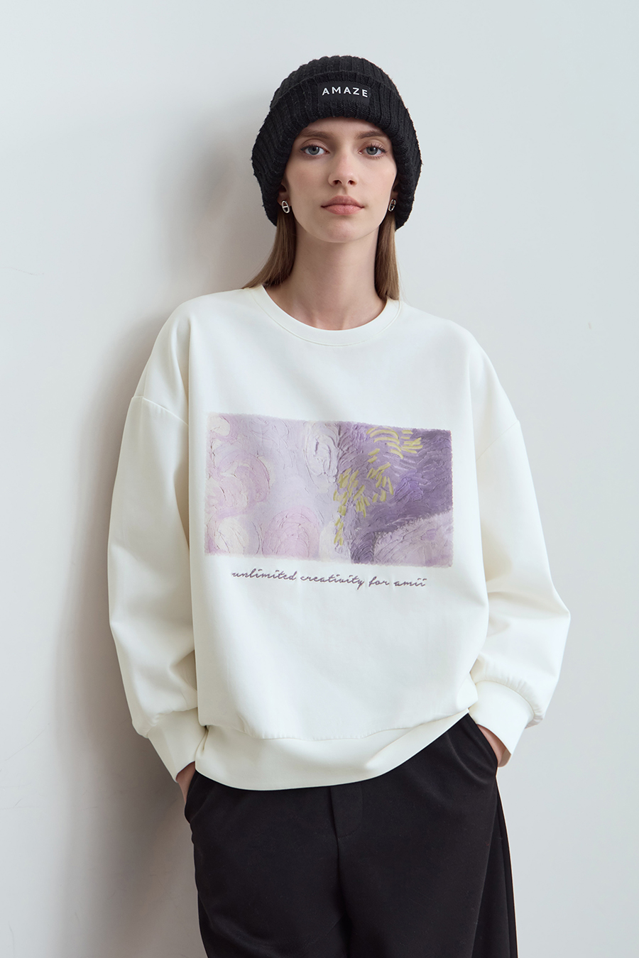 Printed Air Layer Sweatshirt|AMII-AMII.com
