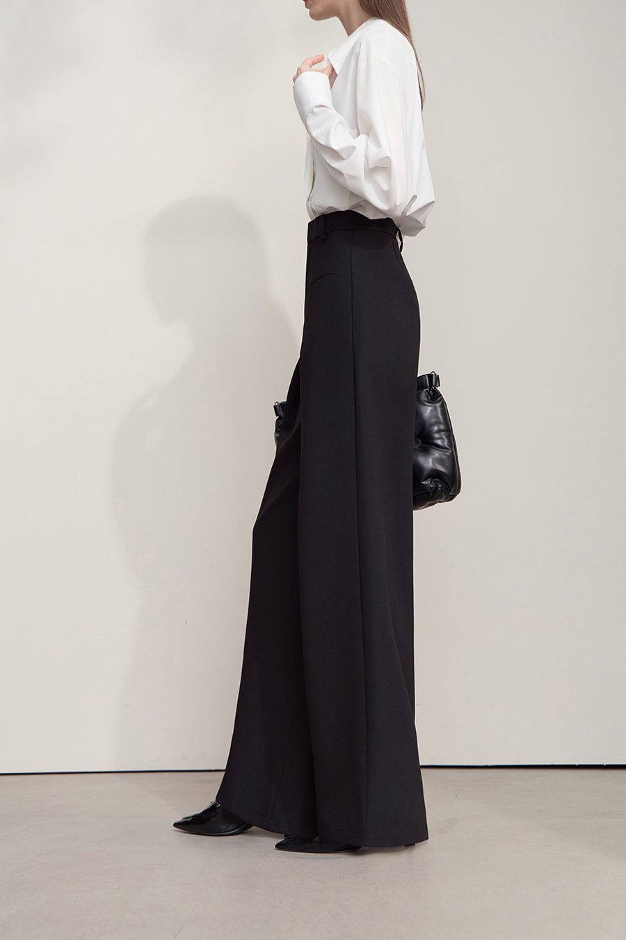 Wide Leg Pleated Casual Pants