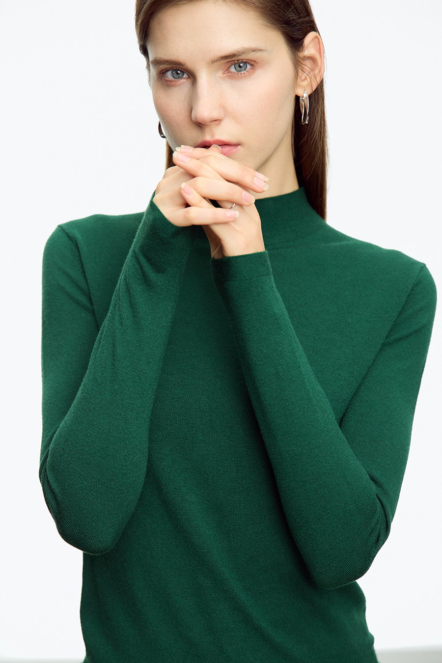 Mock Neck Slim Sweater|AMII-AMII.com