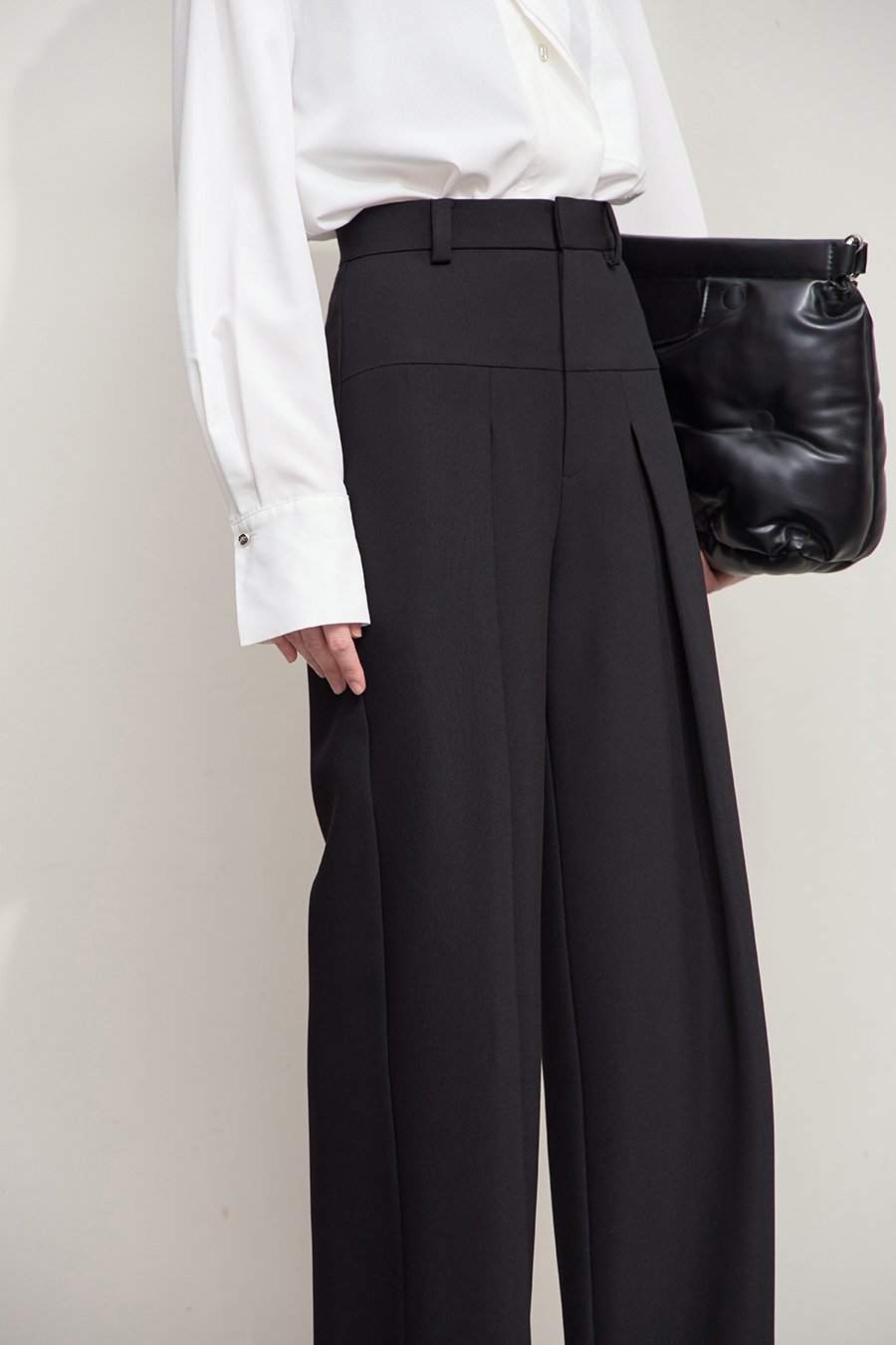 Wide Leg Pleated Casual Pants